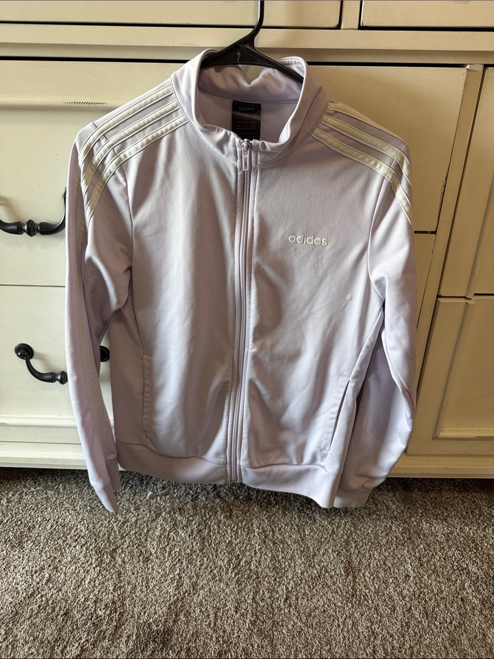 adidas Women's Light Lavender Three-Stripe Track Jacket